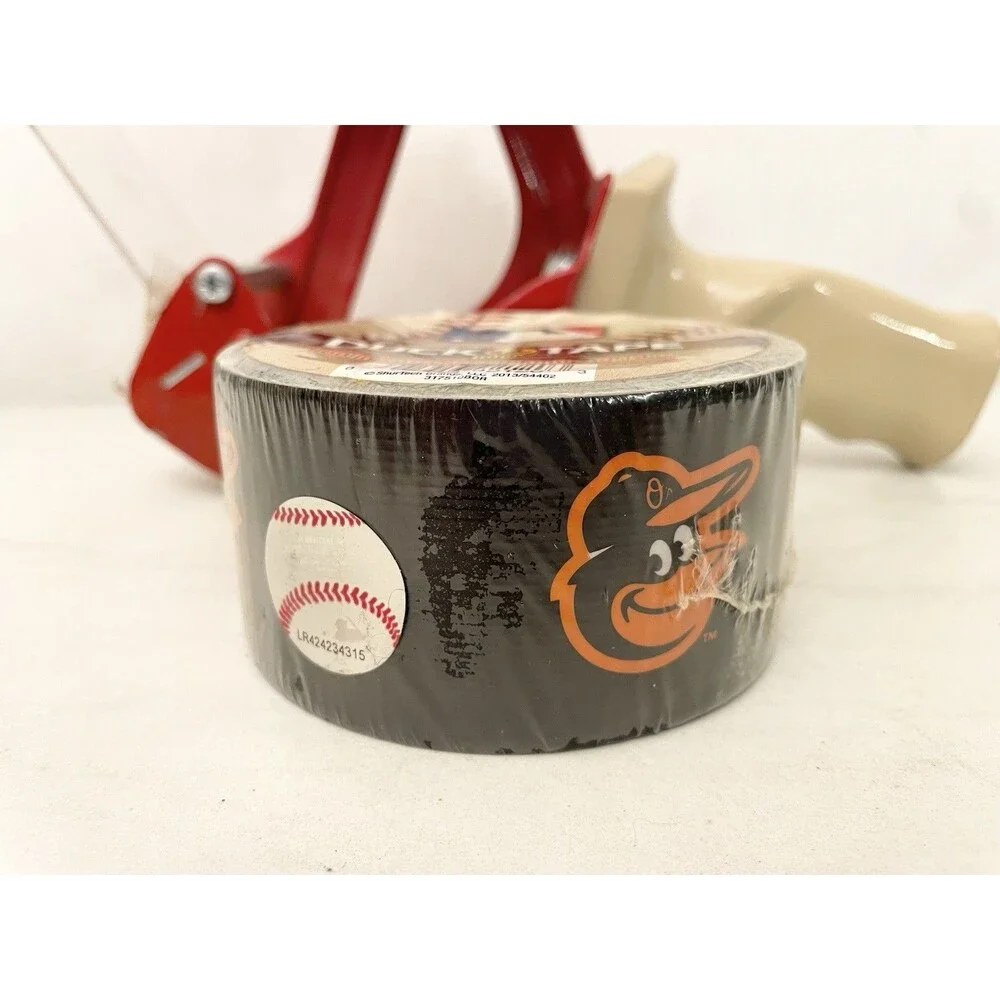 Duck Duct Tape MLB Baltimore Orioles Single Roll 10 yds + Tape Dispenser + Chips
